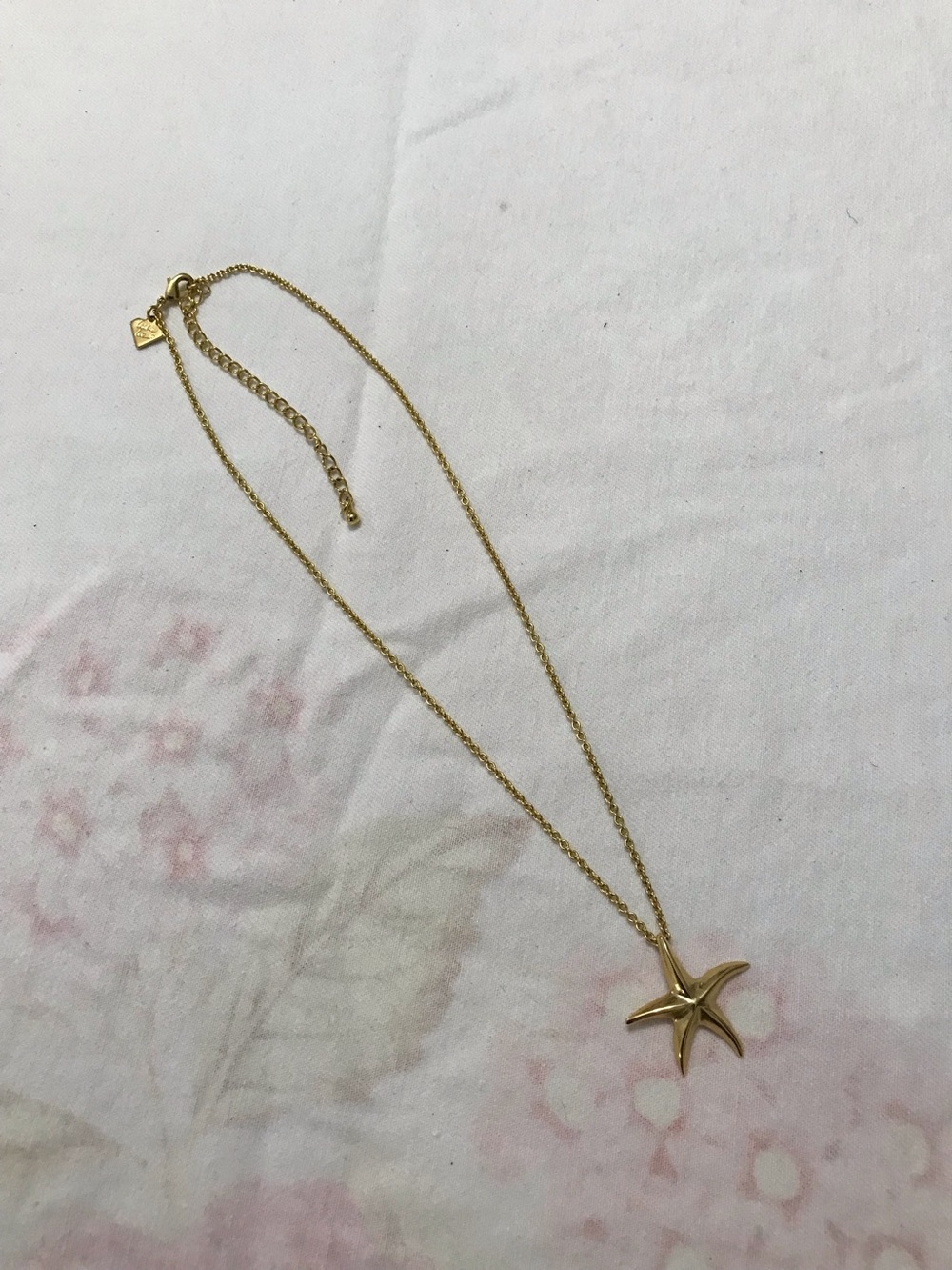 Cookie Lee Gold Tone Dainty Delicate Star Chain Necklace 15”